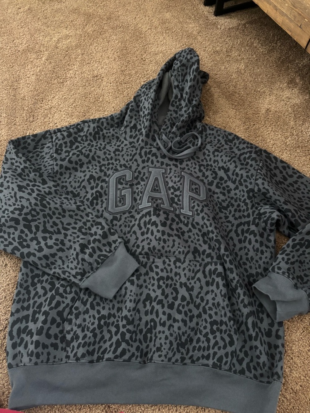 GAP Dark Gray Leopard Print Hoodie